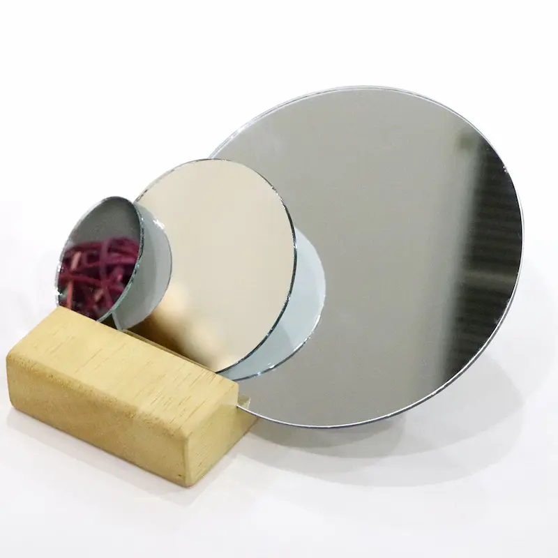 Small Cut Size Custom Square Shape Bevel Edges 4mm Silver Mirror Pieces for Wall
