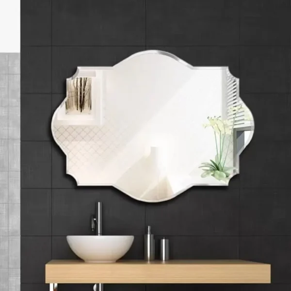 Frameless Irregular Scalloped Bathroom Mirror | Decorative Wall Vanity Mirror