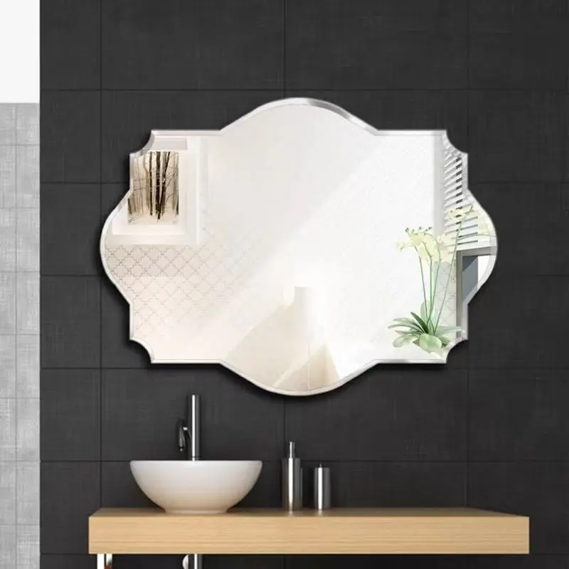 Frameless Irregular Scalloped Bathroom Mirror | Decorative Wall Vanity Mirror