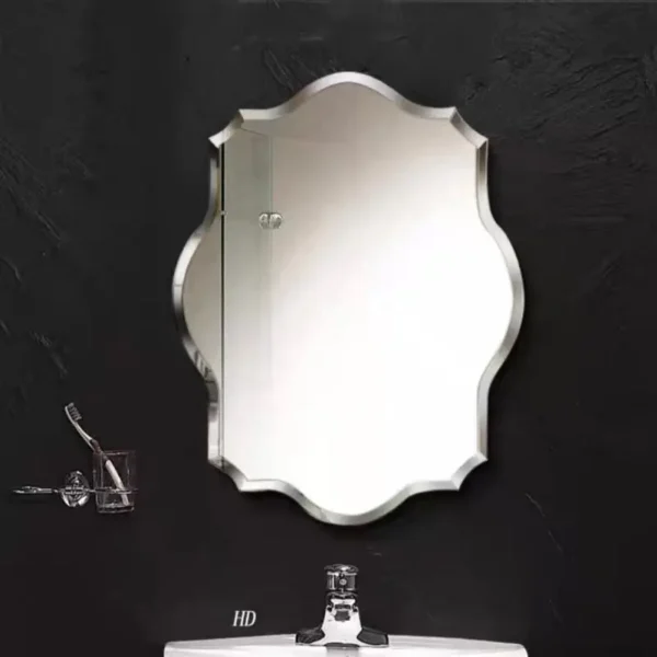 Frameless Irregular Scalloped Bathroom Mirror | Decorative Wall Vanity Mirror