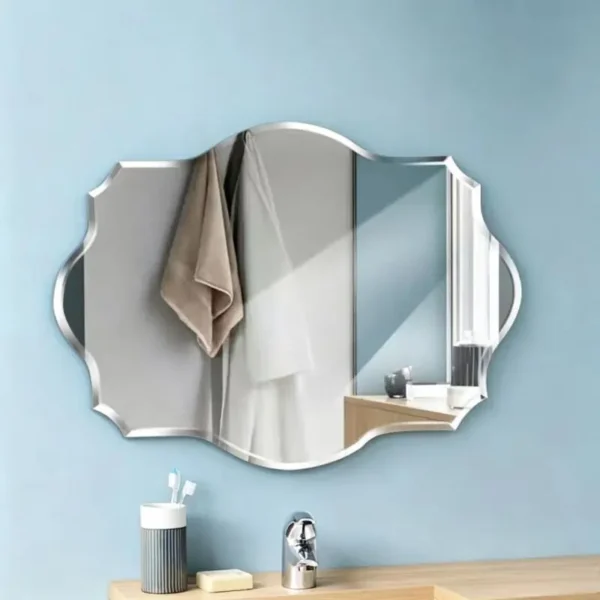 Frameless Irregular Scalloped Bathroom Mirror | Decorative Wall Vanity Mirror