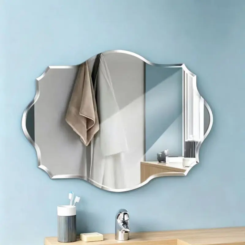 Frameless Irregular Scalloped Bathroom Mirror | Decorative Wall Vanity Mirror