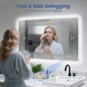 Hotel Smart Bathroom TV Mirror – Voice Control, LED, Android, Skin Analysis